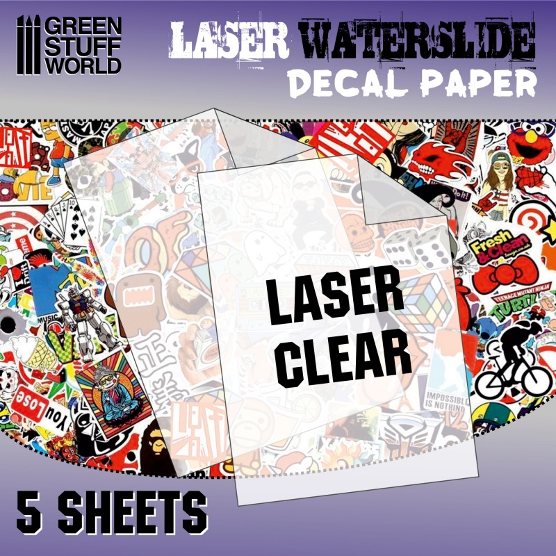 3 Fogli A4 Di Carta Decalcomanie Trasparenti Per Stampanti Laser – Waterslide Decal Paper